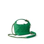 20S Small Perfect Meeting Green Lambskin Quilted Hobo Bag - Image 2