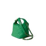 20S Small Perfect Meeting Green Lambskin Quilted Hobo Bag - Image 11