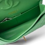 21P Green Caviar Quilted Classic Flap Medium Light Gold Hardware - Image 15