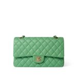 21P Green Caviar Quilted Classic Flap Medium Light Gold Hardware - Image 2
