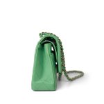 21P Green Caviar Quilted Classic Flap Medium Light Gold Hardware - Image 7