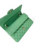 21P Green Caviar Quilted Classic Flap Medium Light Gold Hardware - Image 13