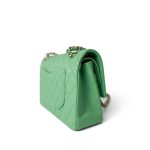 21P Green Caviar Quilted Classic Flap Medium Light Gold Hardware - Image 6