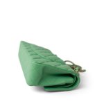 21P Green Caviar Quilted Classic Flap Medium Light Gold Hardware - Image 11