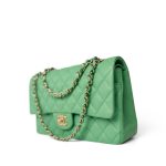21P Green Caviar Quilted Classic Flap Medium Light Gold Hardware - Image 3