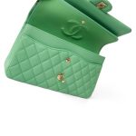 21P Green Caviar Quilted Classic Flap Medium Light Gold Hardware - Image 14