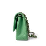 21P Green Caviar Quilted Classic Flap Medium Light Gold Hardware - Image 4