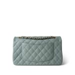 22C Dark Green Caviar Quilted Classic Flap Medium Light Gold Hardware - Image 3