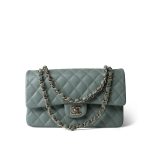 22C Dark Green Caviar Quilted Classic Flap Medium Light Gold Hardware - Image 10