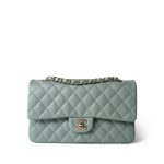 22C Dark Green Caviar Quilted Classic Flap Medium Light Gold Hardware