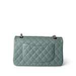 22C Dark Green Caviar Quilted Classic Flap Light Gold Hardware - Image 7