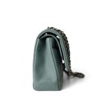 22C Dark Green Caviar Quilted Classic Flap Light Gold Hardware - Image 8