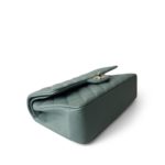 22C Dark Green Caviar Quilted Classic Flap Light Gold Hardware - Image 6