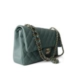 22C Dark Green Caviar Quilted Classic Flap Light Gold Hardware - Image 13
