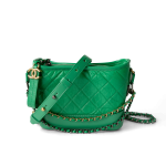 Green Aged Calfskin Quilted Hobo Gabrielle Bag Small Mixed Hardware - Image 12