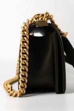 Khaki Green Lambskin Quilted Medium Boy Bag Aged Gold Hardware - Image 13