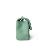 Light Green Lambskin Quilted Mini Rectangular Flap - Image 4