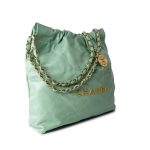 Light Green Small Calfskin Quilted 22 Hobo Bag w/ Antique Gold Hardware - Image 6
