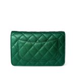 18S Emerald Green Caviar Quilted Wallet on Chain WOC - Image 9
