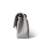 21A Grey Caviar Quilted Classic Flap Small Light Gold Hardware - Image 6