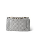 21A Grey Caviar Quilted Classic Flap Small Light Gold Hardware - Image 3