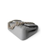 21A Grey Caviar Quilted Medium Classic Flap Light Gold Hardware - Image 4