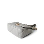 21A Grey Lambskin Quilted 19 Flap Mixed Hardware - Image 4