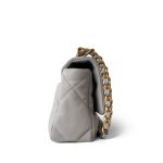 21A Grey Lambskin Quilted 19 Flap Mixed Hardware - Image 7