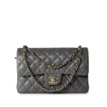 22A Grey Lambskin Quilted Small Classic Flap Light Gold Hardware - Image 8