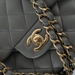 22A Grey Lambskin Quilted Small Classic Flap Light Gold Hardware - Image 13