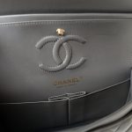 22A Grey Lambskin Quilted Small Classic Flap Light Gold Hardware - Image 14