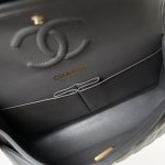 22A Grey Lambskin Quilted Small Classic Flap Light Gold Hardware - Image 15