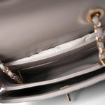 22B Grey Lambskin Quilted Trendy CC Small Light Gold Hardware - Image 13