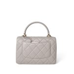 22B Grey Lambskin Quilted Trendy CC Small Light Gold Hardware - Image 5