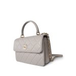 22B Grey Lambskin Quilted Trendy CC Small Light Gold Hardware - Image 3