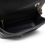 Charcoal Caviar Quilted Mini Rectangular Flap Light Gold Hardware - Image 9