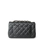 Charcoal Caviar Quilted Mini Rectangular Flap Light Gold Hardware - Image 2