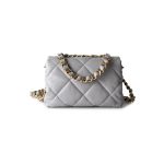 Grey Lambskin Quilted Chain Top Handle Flap - Image 11