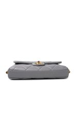 Grey Lambskin Quilted Crush on Chains Single Flap Bag Antique Gold Hardware - Image 8