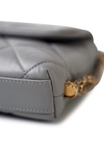 Grey Lambskin Quilted Crush on Chains Single Flap Bag Antique Gold Hardware - Image 13
