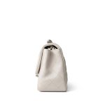 Light Grey Caviar Quilted Mini Square Flap Silver Hardware - Image 4
