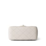 Light Grey Caviar Quilted Mini Square Flap Silver Hardware - Image 6