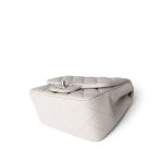 Light Grey Caviar Quilted Mini Square Flap Silver Hardware - Image 7