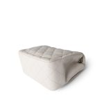 Light Grey Caviar Quilted Mini Square Flap Silver Hardware - Image 9