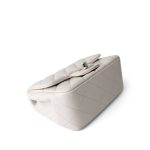 Light Grey Caviar Quilted Mini Square Flap Silver Hardware - Image 8