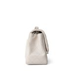 Light Grey Caviar Quilted Mini Square Flap Silver Hardware - Image 5