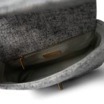 Light Grey Ecru Quilted 19 Flap Small Mixed Hardware - Image 13