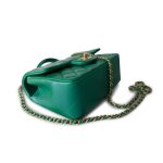 Iridescent Green Lambskin Quilted Mini Top Handle LGHW - Image 4