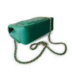 Iridescent Green Lambskin Quilted Mini Top Handle LGHW - Image 7