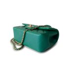 Iridescent Green Lambskin Quilted Mini Top Handle LGHW - Image 11